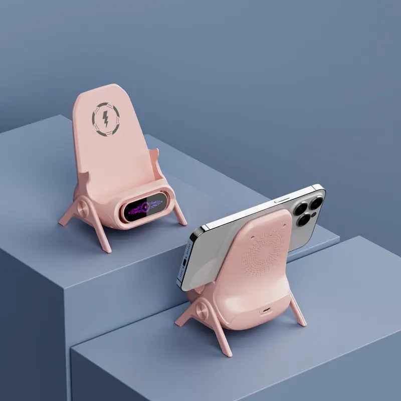 Cute pink: wireless charging + magnetic suction (small chair)