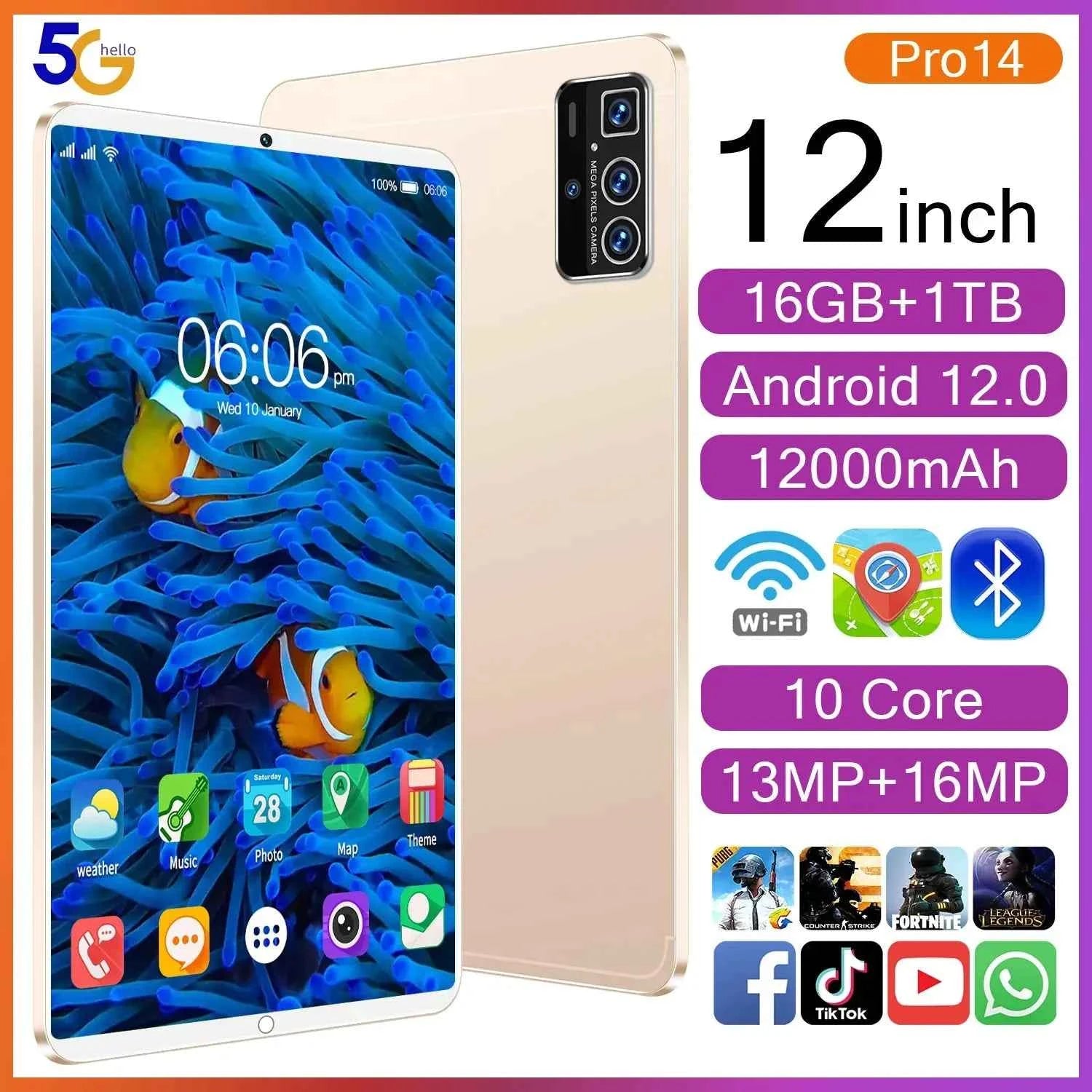 KidTab 12X: Octa-Core 5G Android Tablet for Kids - Ryglobalstore