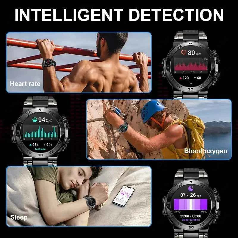 LIGE 1.53 HD Outdoor Smartwatch with LED & Calls - Ryglobalstore