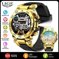 LIGE 1.53 HD Outdoor Smartwatch with LED & Calls - Ryglobalstore