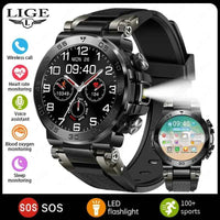 LIGE 1.53 HD Outdoor Smartwatch with LED & Calls - Ryglobalstore