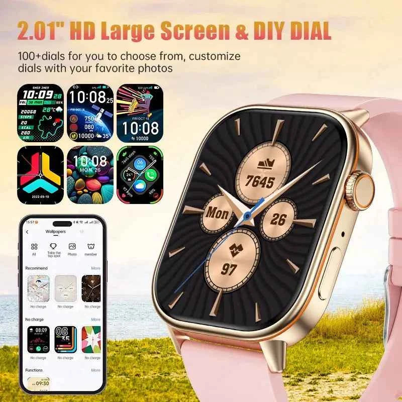 LIGE 2025 GPS Smartwatch 2.01 HD, Heart Rate, IP68 - Ryglobalstore
