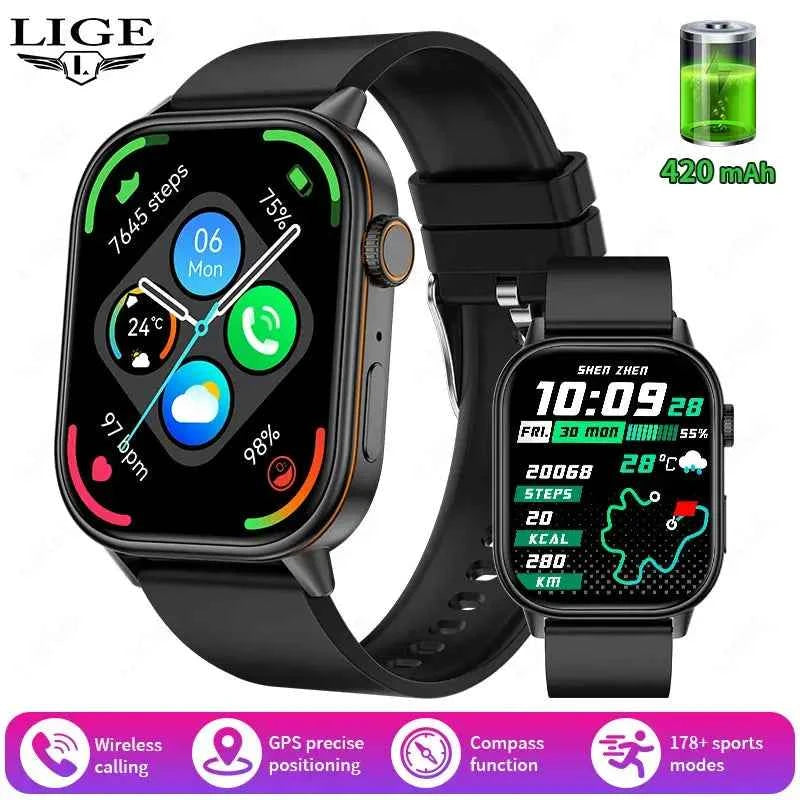 LIGE 2025 GPS Smartwatch 2.01 HD, Heart Rate, IP68 - Ryglobalstore