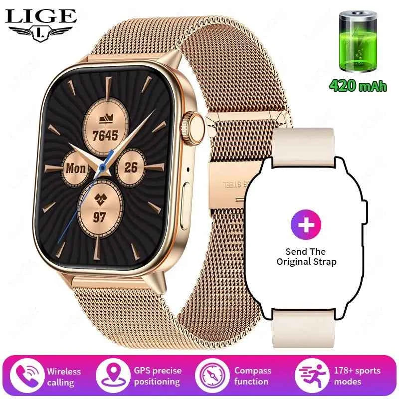 LIGE 2025 GPS Smartwatch 2.01 HD, Heart Rate, IP68 - Ryglobalstore
