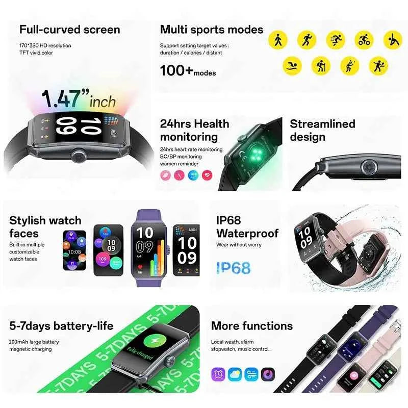 LIGE 2025 Curve HD Smartwatch with Bluetooth & AI Voice - Ryglobalstore