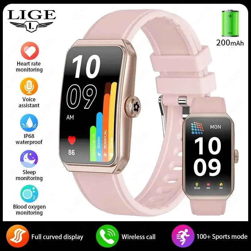 LIGE 2025 Curve HD Smartwatch with Bluetooth & AI Voice - Ryglobalstore
