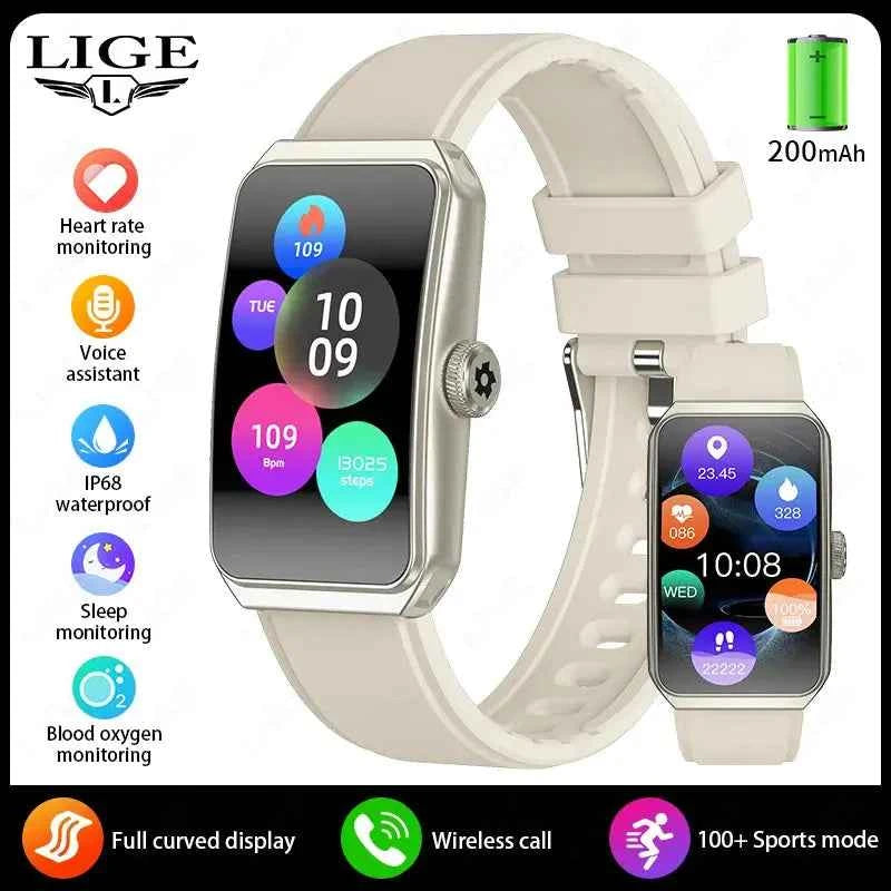 LIGE 2025 Curve HD Smartwatch with Bluetooth & AI Voice - Ryglobalstore