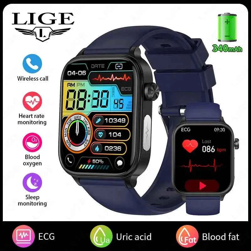 LIGE 2025 AI HealthPro: ECG, PPG, Lipid Smartwatch - Ryglobalstore