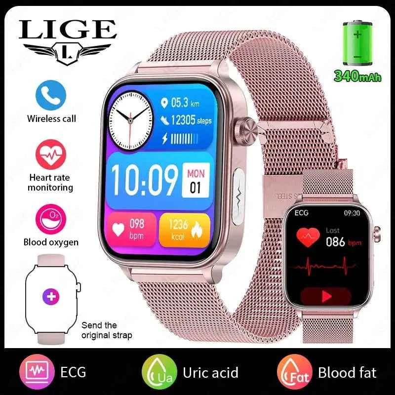 LIGE 2025 AI HealthPro: ECG, PPG, Lipid Smartwatch - Ryglobalstore