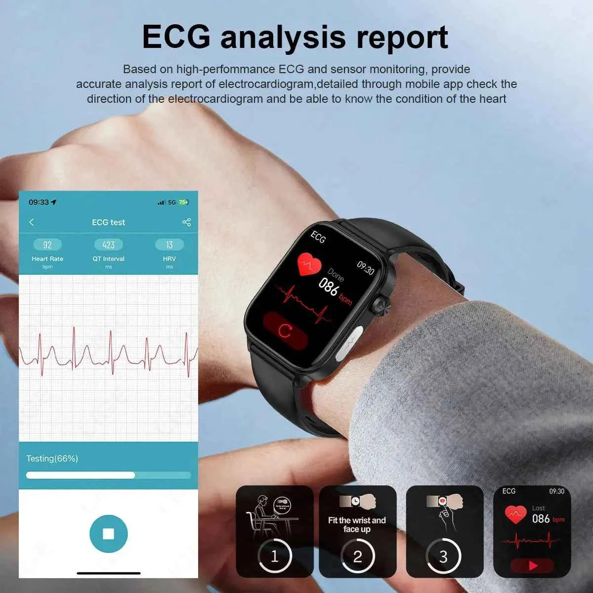 LIGE AI Health ECG+PPG Smartwatch: Lipid & Menstrual Tracker - Ryglobalstore