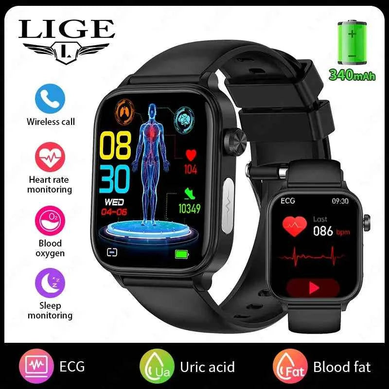 LIGE AI Health ECG+PPG Smartwatch: Lipid & Menstrual Tracker - Ryglobalstore