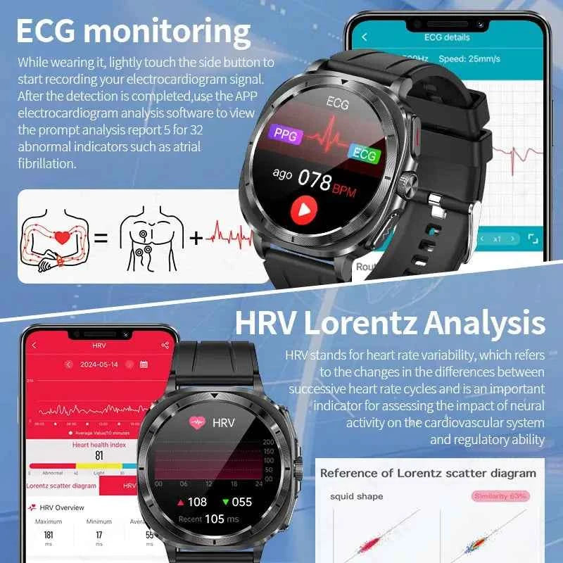 LIGE 2025 HealthPro ECG+PPG Smartwatch for Men