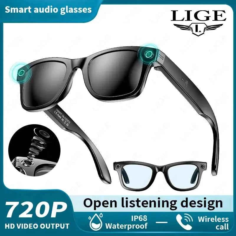LIGE Smart Music Bluetooth Camera UV Sunglasses Pro