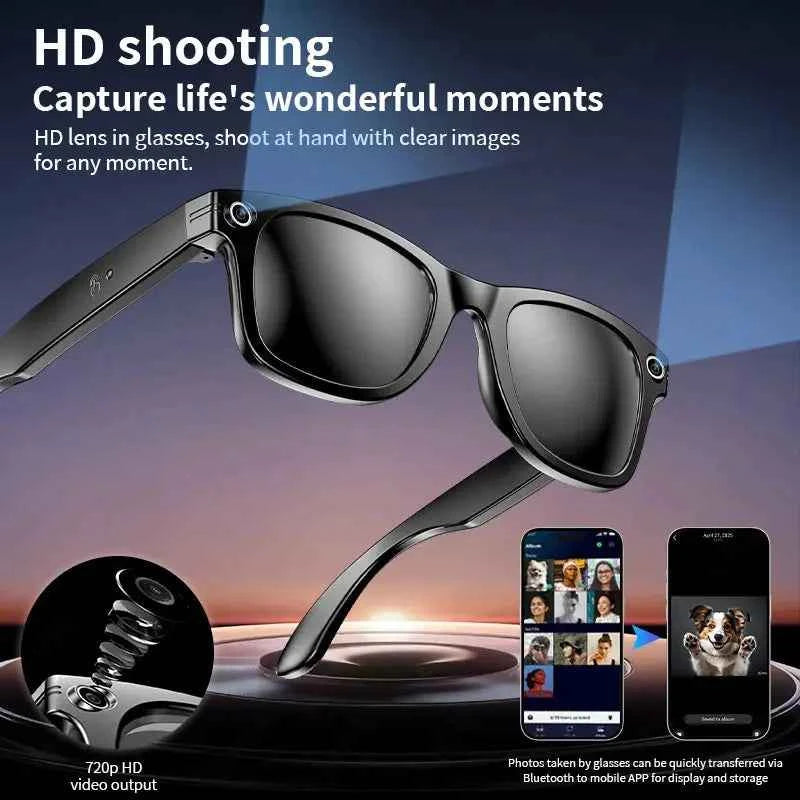LIGE Smart Music Bluetooth Camera UV Sunglasses Pro