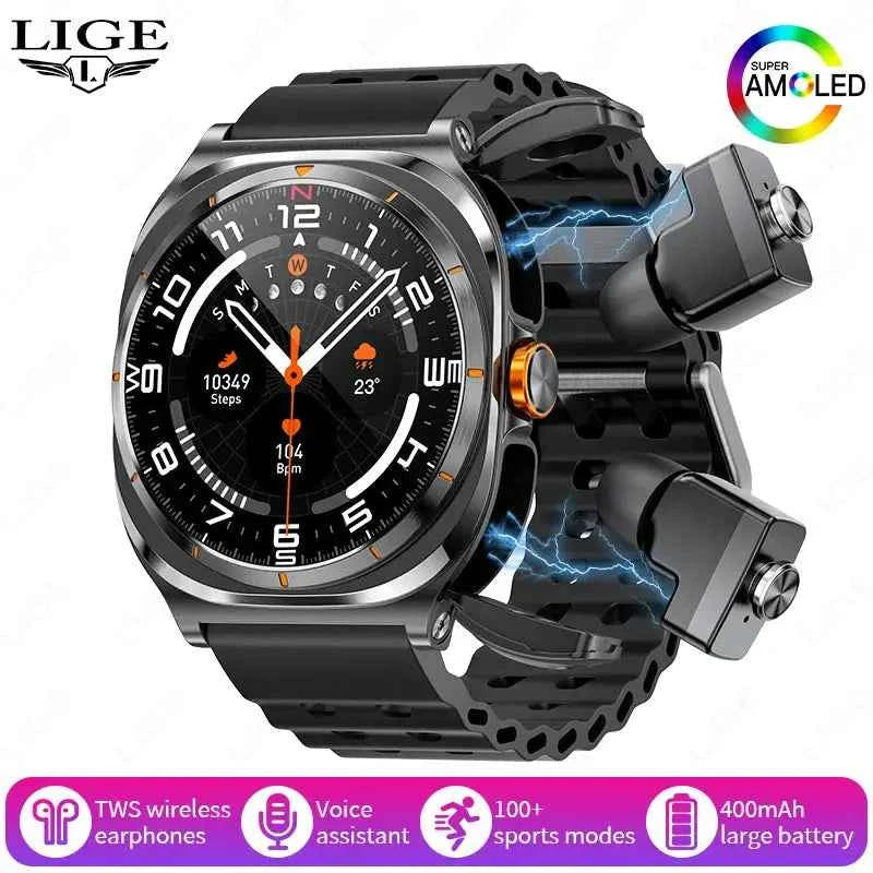LIGE DuoFit Pro 2-in-1 Smartwatch & TWS Headset - Ryglobalstore