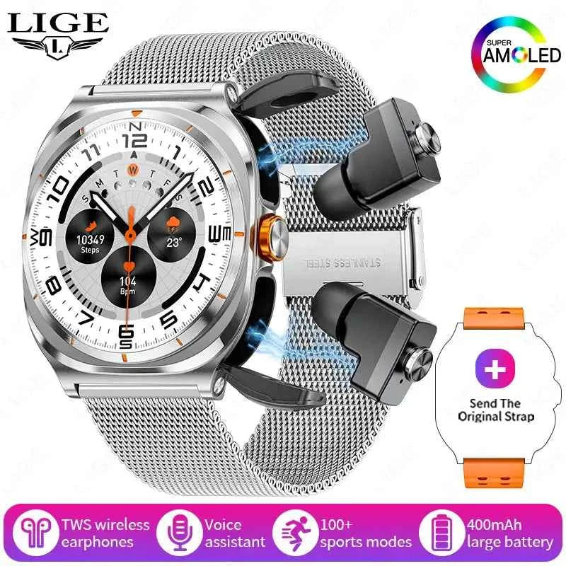 LIGE DuoFit Pro 2-in-1 Smartwatch & TWS Headset - Ryglobalstore