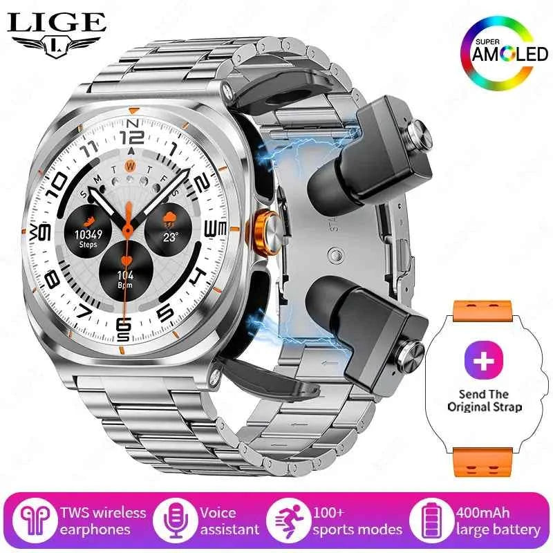 LIGE DuoFit Pro 2-in-1 Smartwatch & TWS Headset - Ryglobalstore