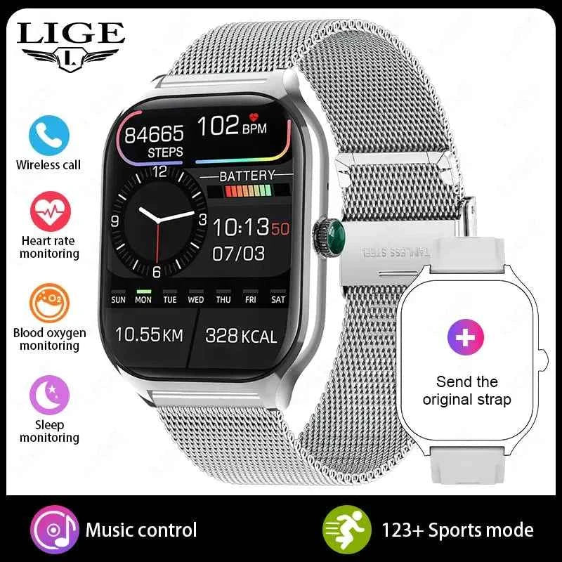 LIGE ProCall 2.0 HD Fitness & Health Smartwatch - Ryglobalstore