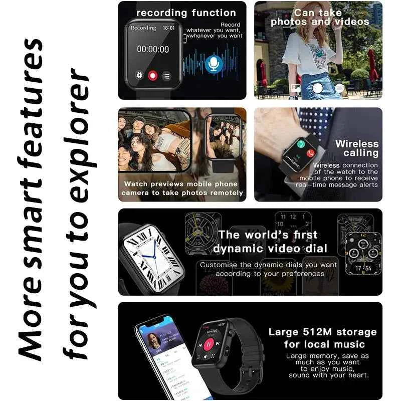 LIGE 2025 HD Camera Smartwatch - Call, Record, Sport