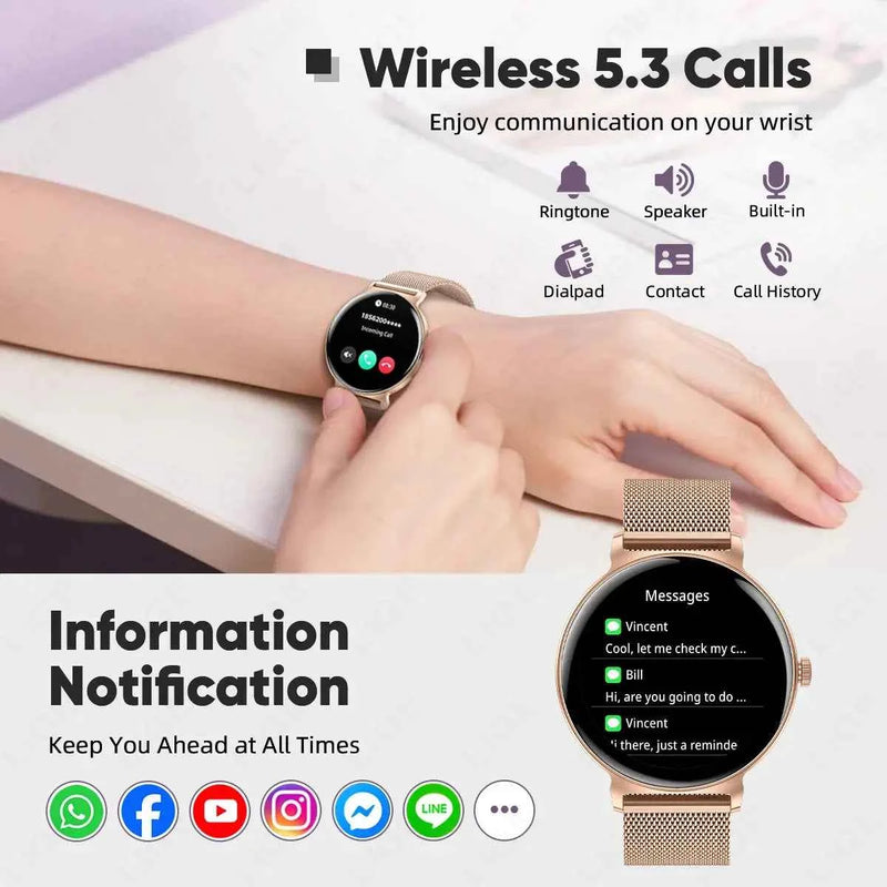 LIGE SlimFit HD Smartwatch: Heart & Menstrual Monitor