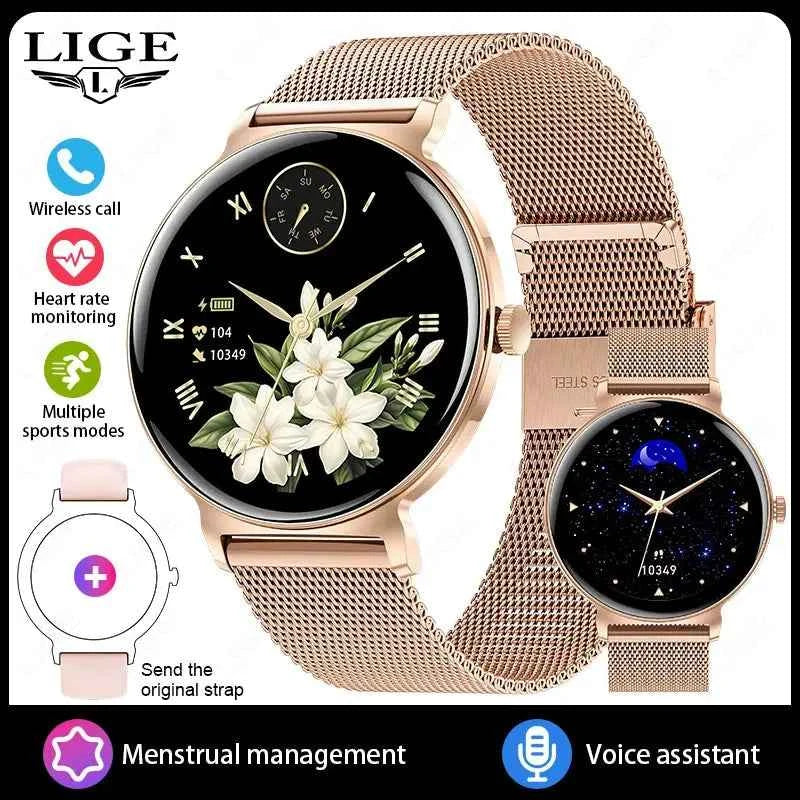 LIGE SlimFit HD Smartwatch: Heart & Menstrual Monitor - Ryglobalstore