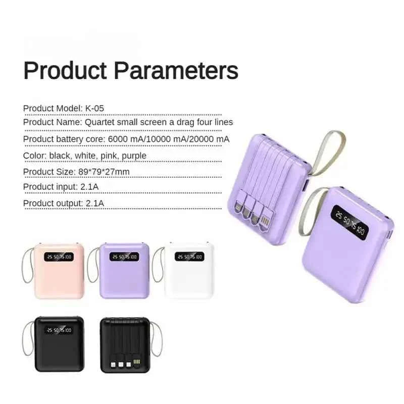 FlashCharge MirrorBank: 20000mAh Fast Power & Cable - Ryglobalstore