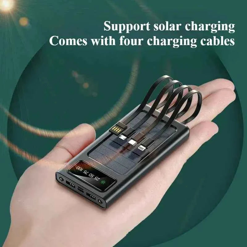 SunCharge 20000mAh Power Bank – Dual USB & 4 Cables - Ryglobalstore