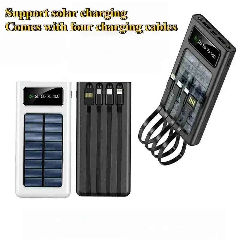 SunCharge 20000mAh Power Bank – Dual USB & 4 Cables - Ryglobalstore
