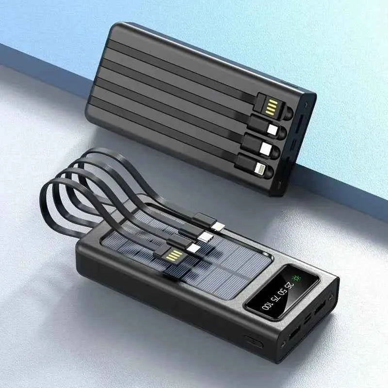 SunCharge 20000mAh Power Bank – Dual USB & 4 Cables - Ryglobalstore