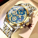OLEVS Luxe Skeleton Gold Men's Waterproof Quartz Watch - Ryglobalstore