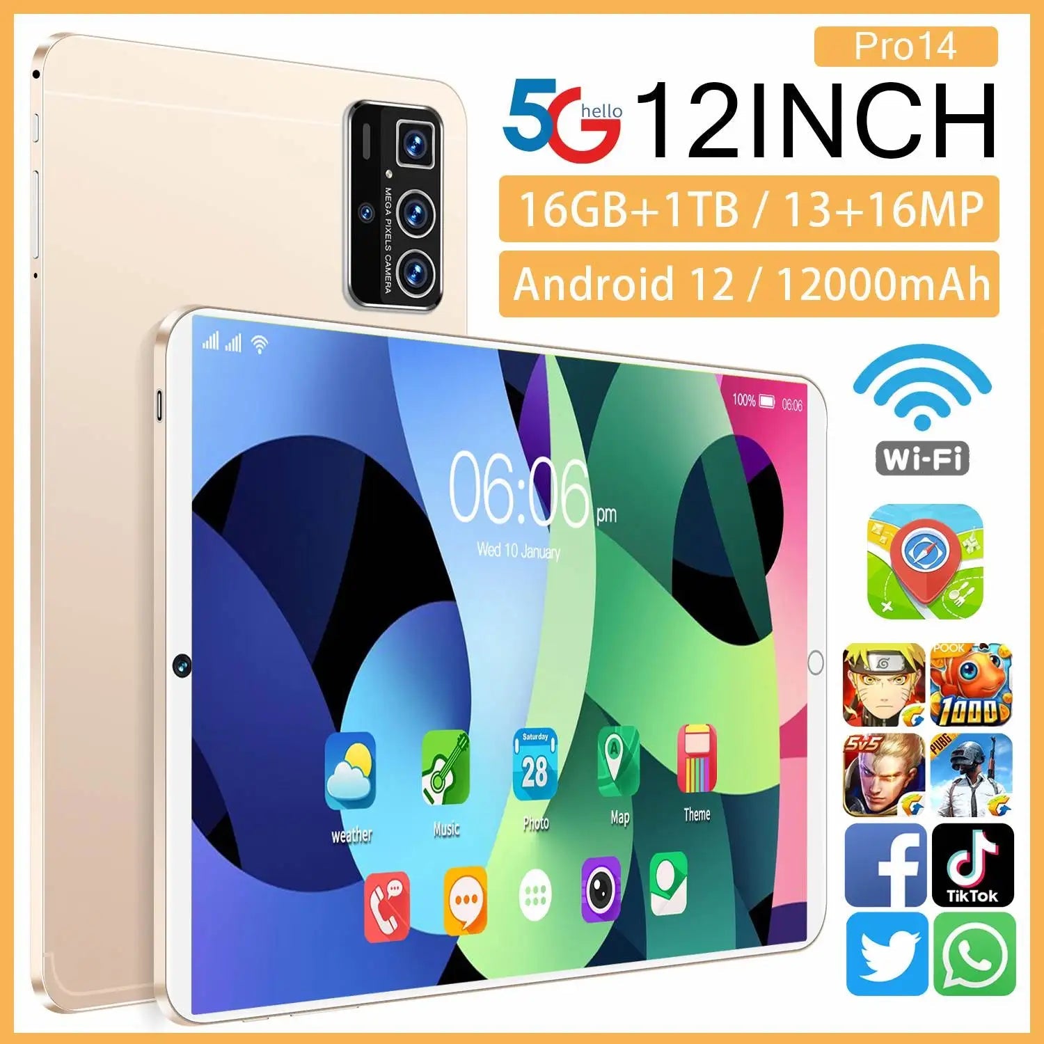 Experience Seamless Learning and Entertainment With 2024 Smart 5G Tablet PC 16GB RAM and 256GB Storage - RyglobalEstore