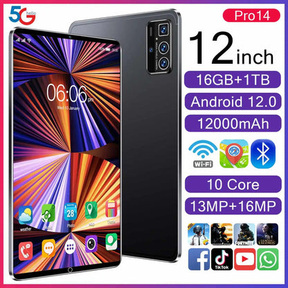 Experience Seamless Learning and Entertainment With 2024 Smart 5G Tablet PC 16GB RAM and 256GB Storage - RyglobalEstore