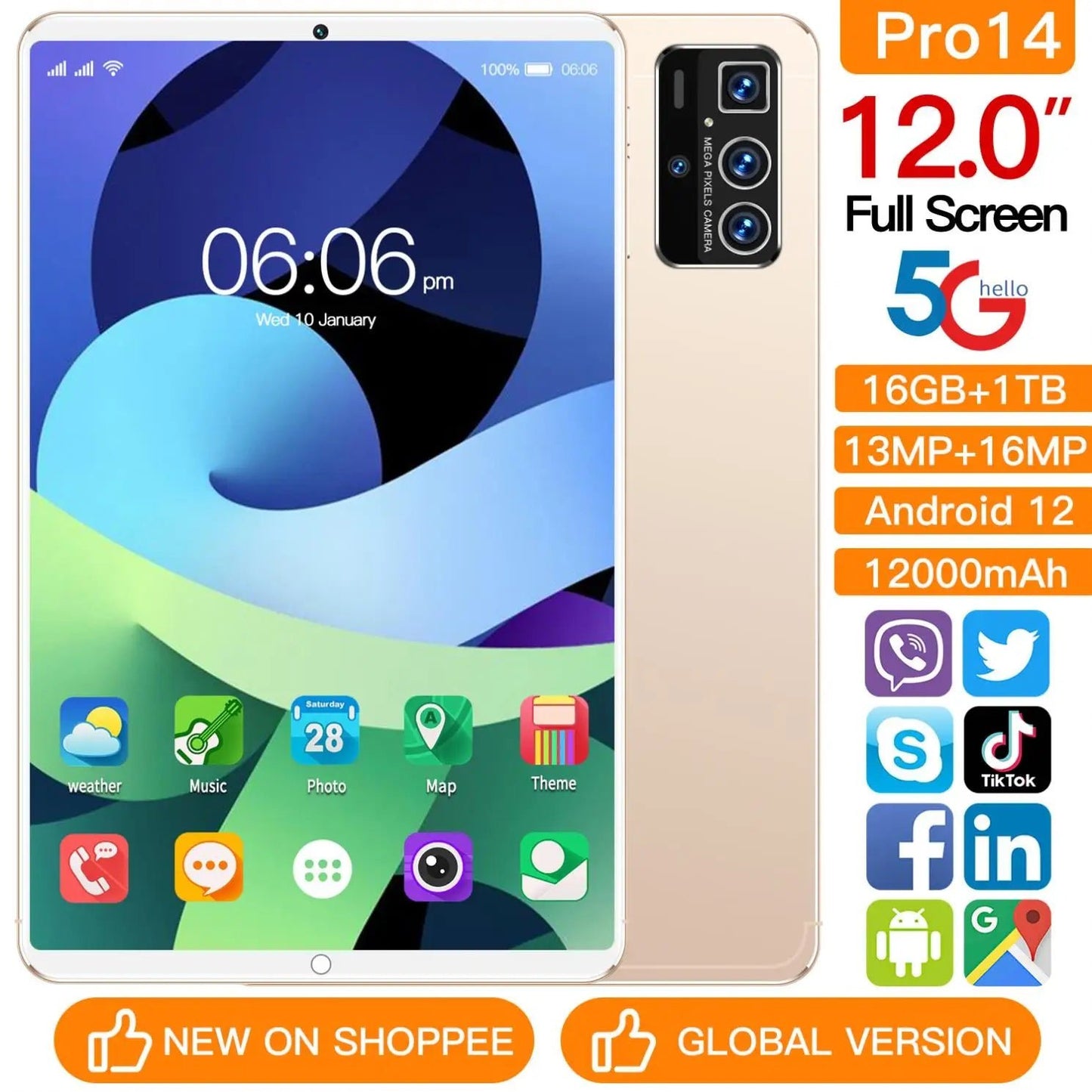 Experience Seamless Learning and Entertainment With 2024 Smart 5G Tablet PC 16GB RAM and 256GB Storage - RyglobalEstore