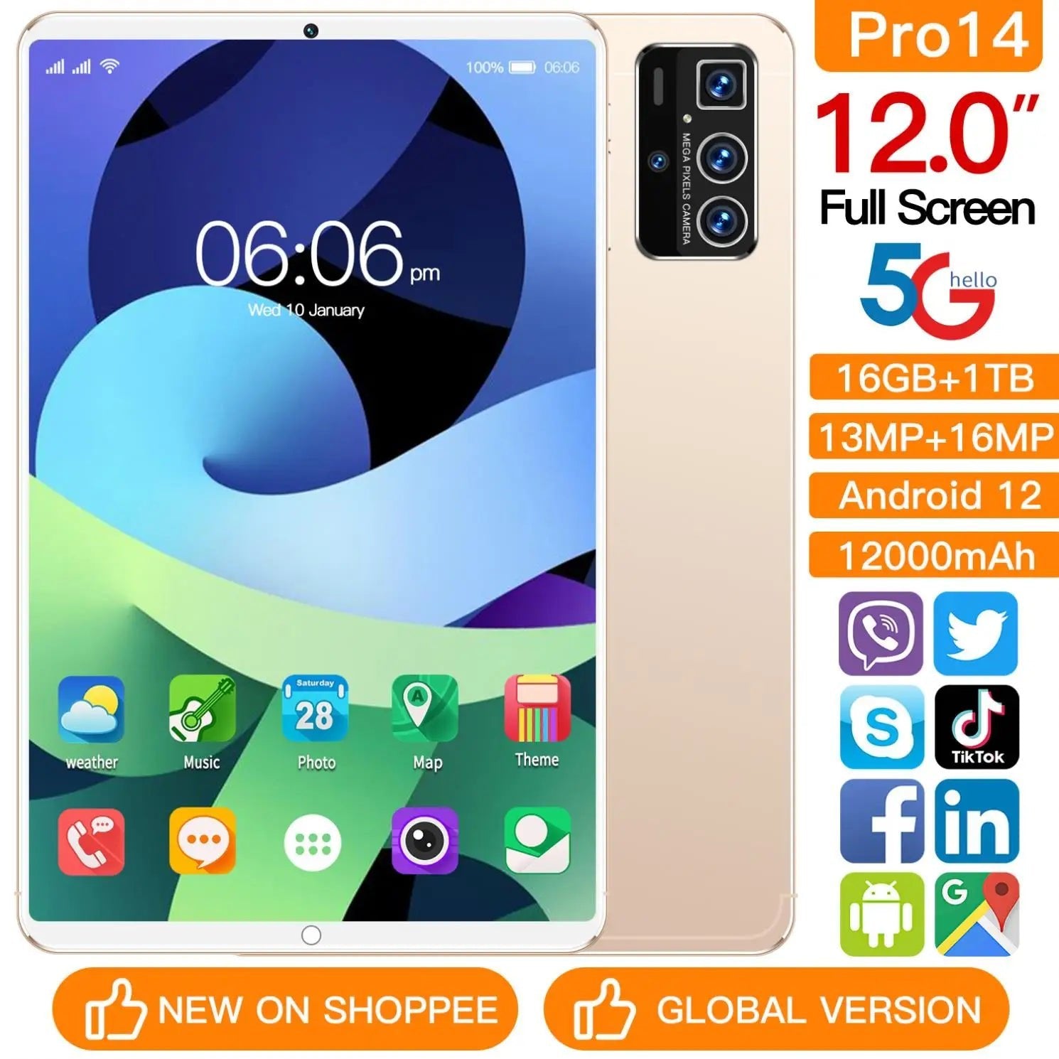 Experience Seamless Learning and Entertainment With 2024 Smart 5G Tablet PC 16GB RAM and 256GB Storage - RyglobalEstore