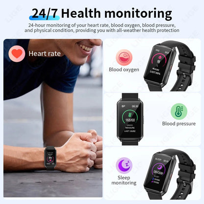 LIGE 2025 Smart Watch For Women Men Wristwatch Bluetooth Phone Music Fitness Sports Bracelet Sleep Monitor Digital Smartwatch - RyglobalEstore