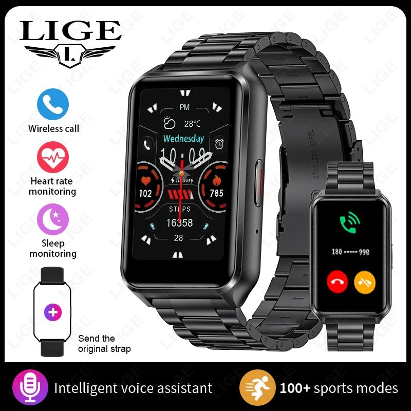 LIGE 2025 Smart Watch For Women Men Wristwatch Bluetooth Phone Music Fitness Sports Bracelet Sleep Monitor Digital Smartwatch - RyglobalEstore