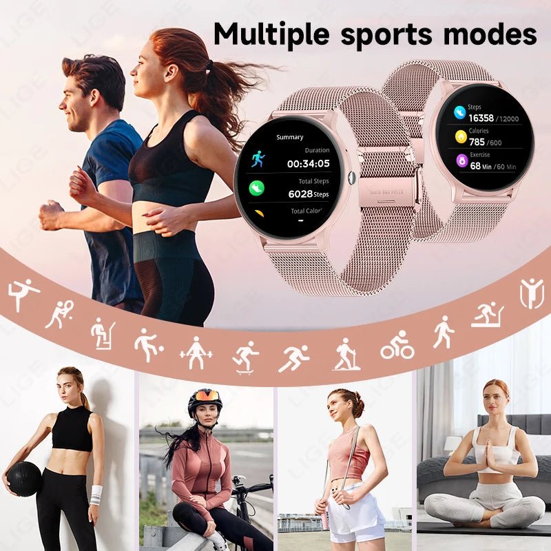 LIGE New 1.39" Watch Smart Watch 2025 New Women Men Bluetooth Call BT Music Wireless Charging Smartwatch Heart Rate Blood Oxygen - RyglobalEstore