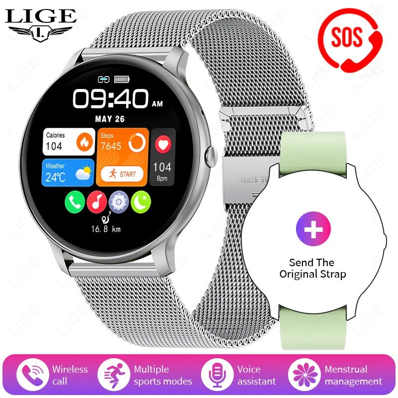 LIGE New 1.39" Watch Smart Watch 2025 New Women Men Bluetooth Call BT Music Wireless Charging Smartwatch Heart Rate Blood Oxygen - RyglobalEstore