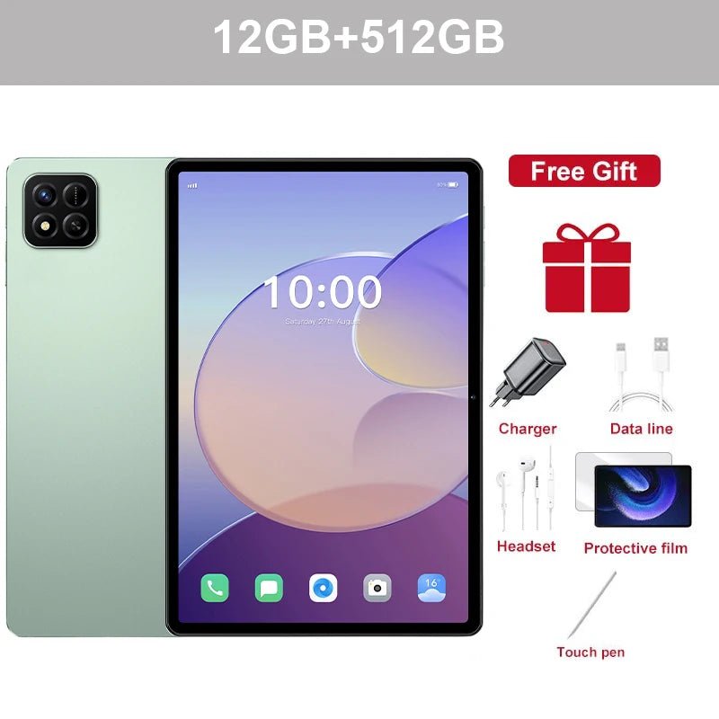 Tab 10.1" Android 15 22GB+2TB 5G Dual SIM Tablet Global Version WIFI Kids Gift Tablet PC - RyglobalEstore