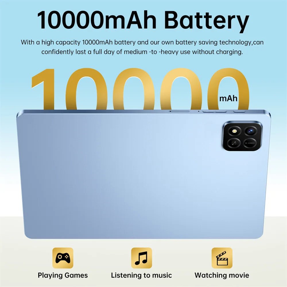 Tab 10.1" Android 15 22GB+2TB 5G Dual SIM Tablet Global Version WIFI Kids Gift Tablet PC - RyglobalEstore