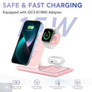 three-in-one wireless charger foreign trade explosions desktop folding mobile phone holder wireless charging multi-function 15w Ryglobalstore