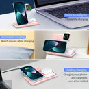 three-in-one wireless charger foreign trade explosions desktop folding mobile phone holder wireless charging multi-function 15w Ryglobalstore