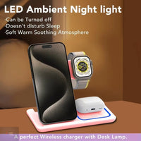 three-in-one wireless charger foreign trade explosions desktop folding mobile phone holder wireless charging multi-function 15w Ryglobalstore